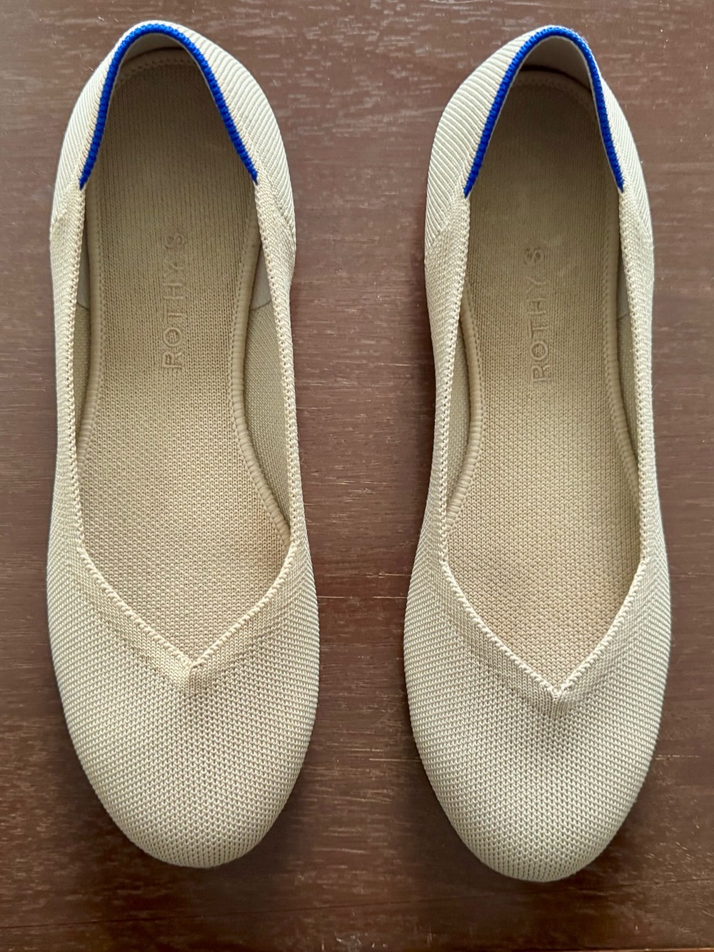 Rothy's Cream Knit Ballet Flats Shoes Size 10